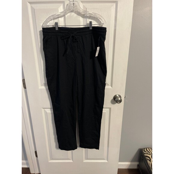 GAP Womens Easy Straight Pull-on Pants True Black Size Large Tall New With Tags - Picture 3 of 8